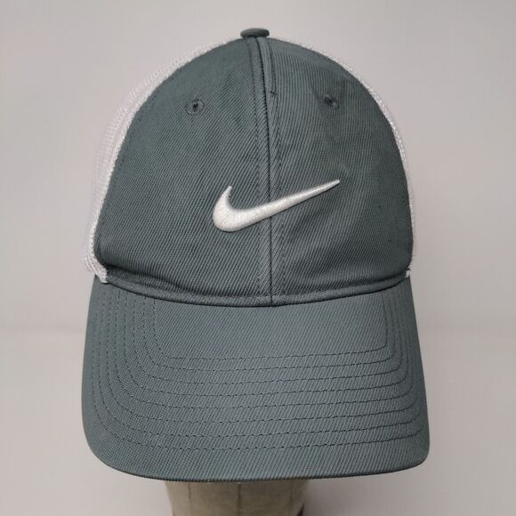 Nike Golf Hat Gray White Size S/M Mesh Back Embroidered Swoosh Logo - Picture 3 of 12